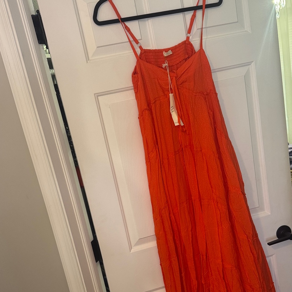 Lovestitch Fiery Orange/red Maxi Dress size small NWT